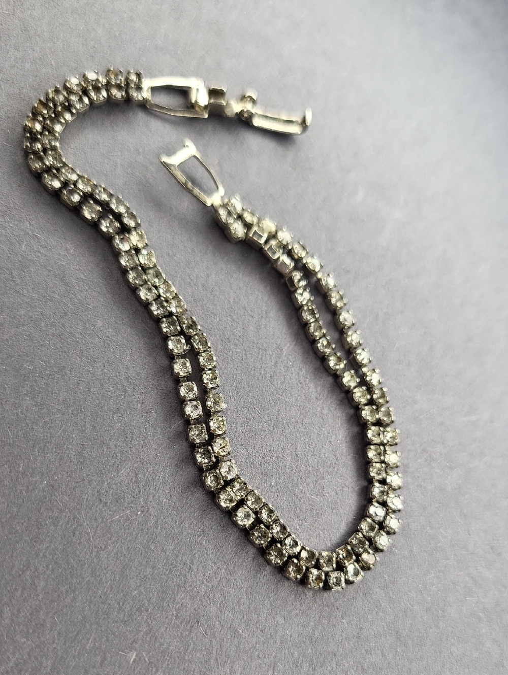Silver Crystal Double-Row Tennis Bracelet